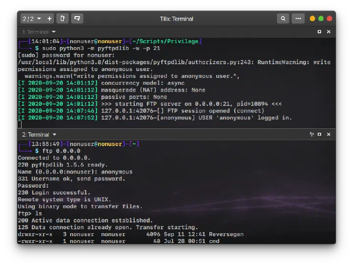 Exfiltration via FTP