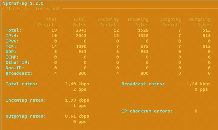iptraf commmand