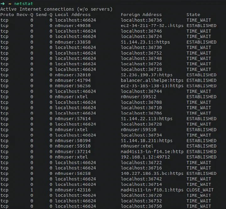 netstat commmand