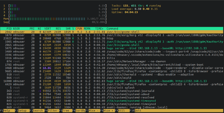 htop commmand