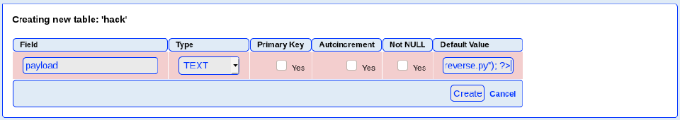 Entering location of the Reverse Shell