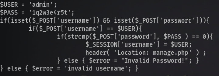 Hardcoded User